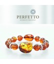 PIEBALD AMBER+ BLOOD TEA AMBER BRACELET